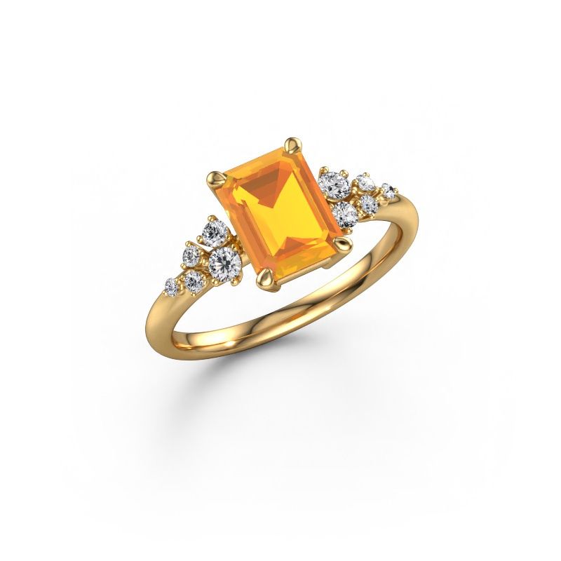 Ring Royce EME 585 gold citrin 8x6 mm