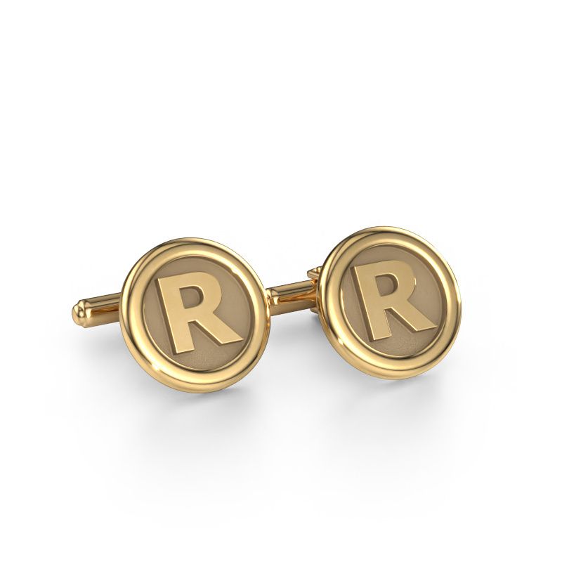 Boutons de manchettes Initial 585 or jaune
