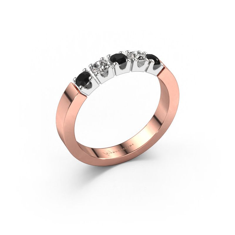 Ring Dana 5 585 Roségold Schwarz Diamant 0.56 crt