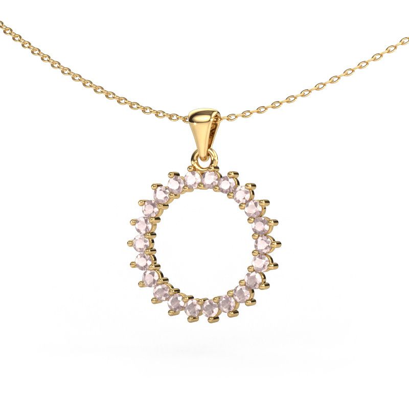 Pendant Round 3 585 gold morganite champagne 2 mm