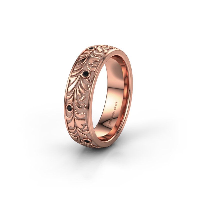 Image of Wedding ring WH2074L26D<br/>585 rose gold ±6x2.4 mm<br/>Black diamond