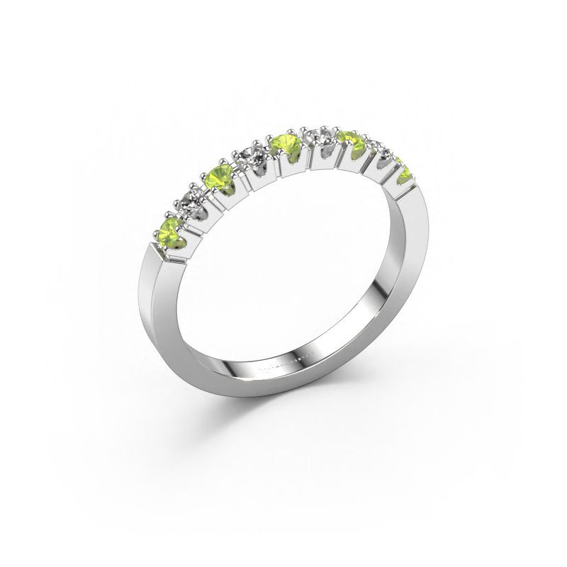 Bague Dana 9 950 platine péridot 2 mm