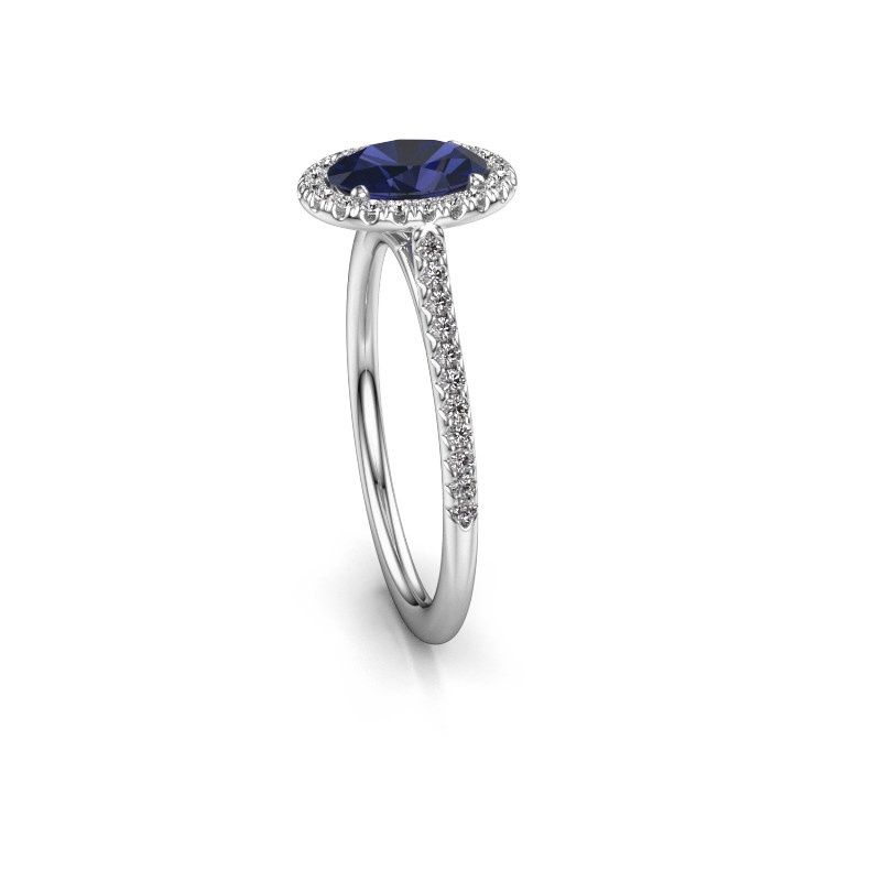 Image of Engagement ring seline ovl 2<br/>950 platinum<br/>Sapphire 7x5 mm