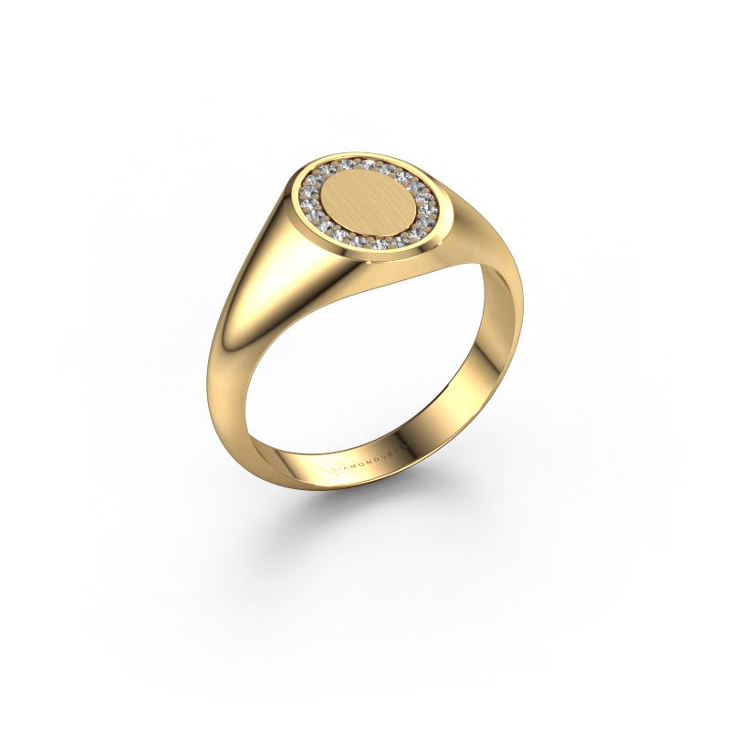 Pinky ring Floris Oval 1 585 gold zirconia 1.2 mm