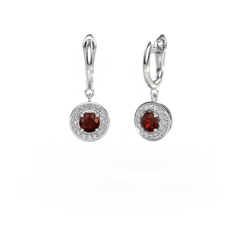 Drop earrings Ninette 1 950 platinum garnet 5 mm