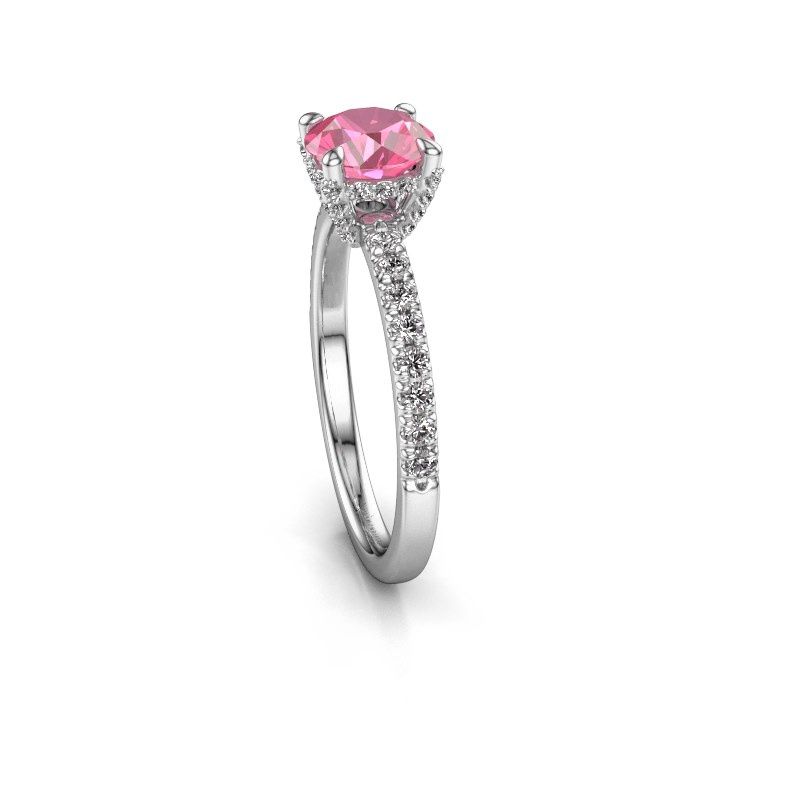 Image of Engagement ring saskia rnd 1<br/>950 platinum<br/>Pink sapphire 6.5 mm