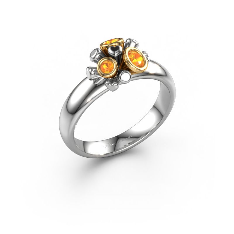 Bague Pameila 585 or blanc citrine 2 mm