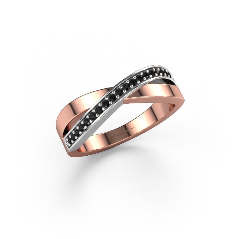 Bague Kaley 585 or rose diamant noir 0.17 crt