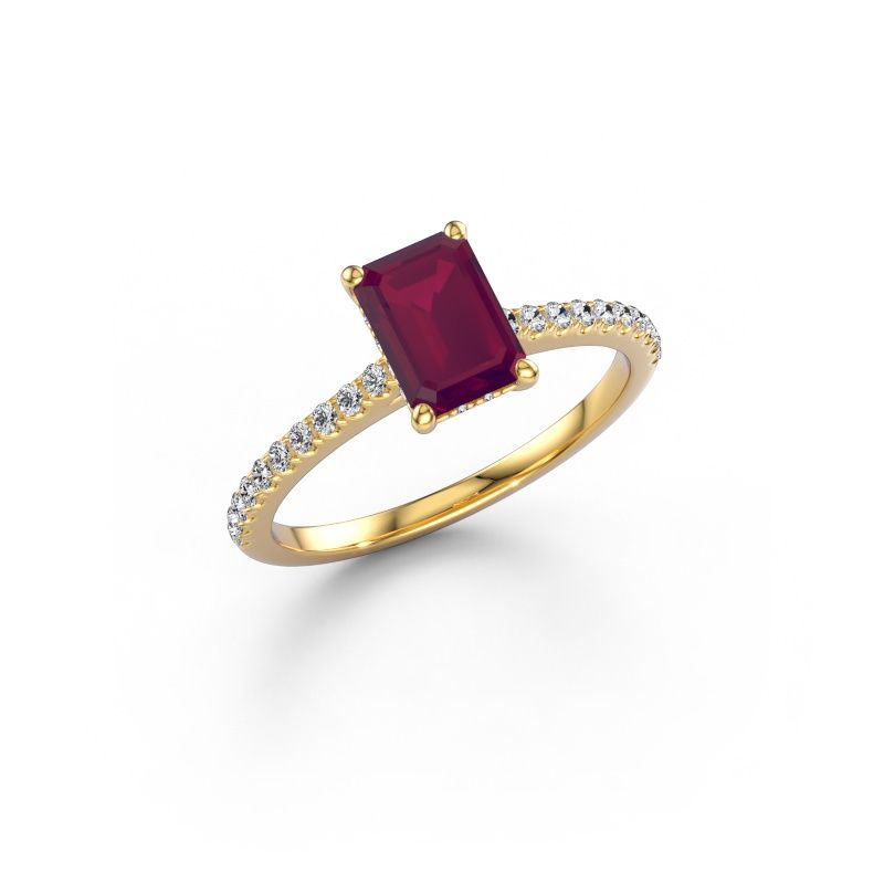 Engagement ring Sophie EME 585 gold rhodolite 7.5x5.5 mm