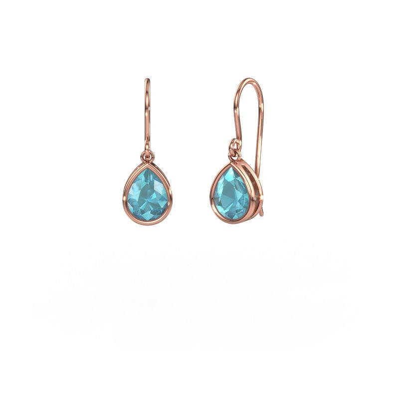 Ohrringe Lavon PER 585 Roségold Blau Topas 8x6 mm
