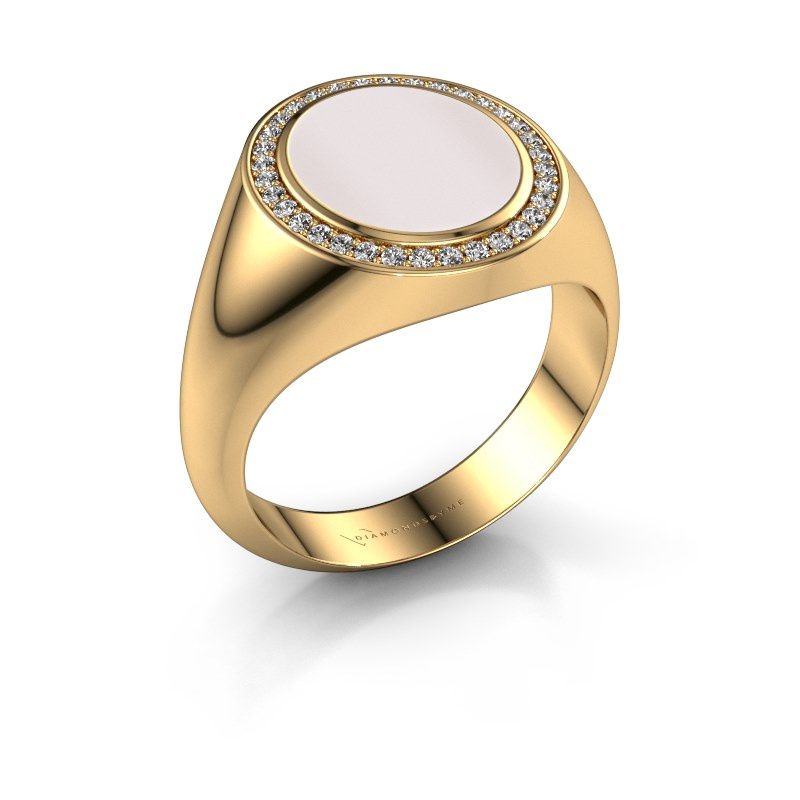 Afbeelding van Zegelring hilda 2<br/>585 goud<br/>Rode lagensteen 12x10 mm