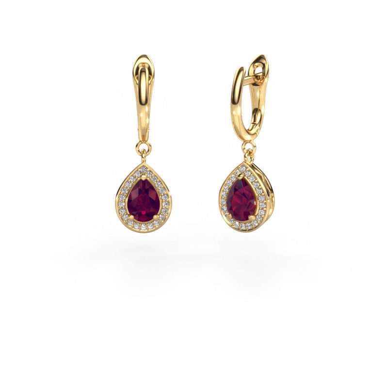 Pendants d'oreilles Ginger 1 585 or jaune rhodolite 7x5 mm