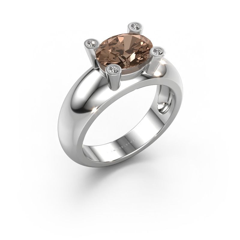 Ring Tamara OVL 585 Weißgold Braun Diamant 1.80 crt