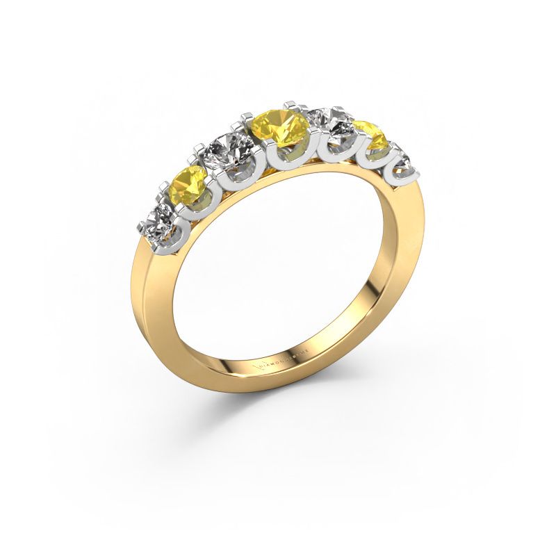 Bague Selina 3 585 or jaune saphir jaune 3.7 mm