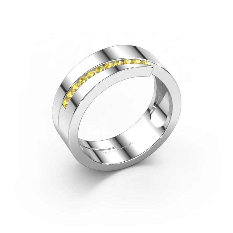 Ring Loma 585 Weißgold Gelb Saphir 1.5 mm