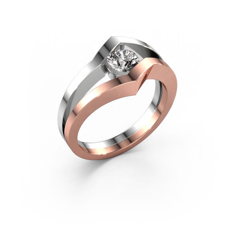 Ring Elize 585 rosé goud diamant 0.30 crt