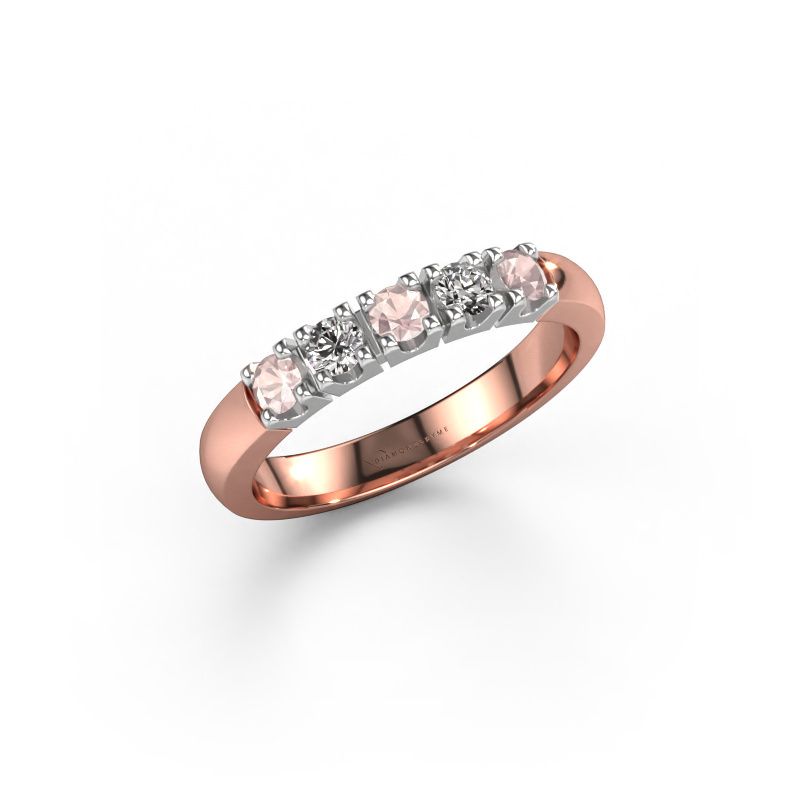 Ring Rianne 5 585 rose gold morganite champagne 2.7 mm
