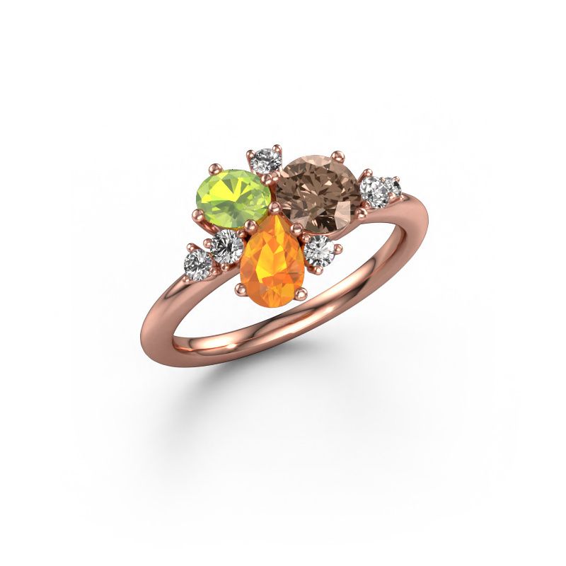 Ring Anja 585 rosé goud bruine diamant 0.795 crt