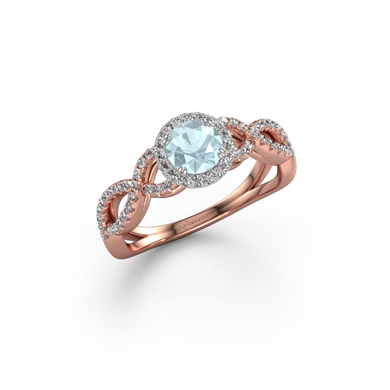 Verlobungsring Dionne rnd 585 Roségold Aquamarin 5 mm