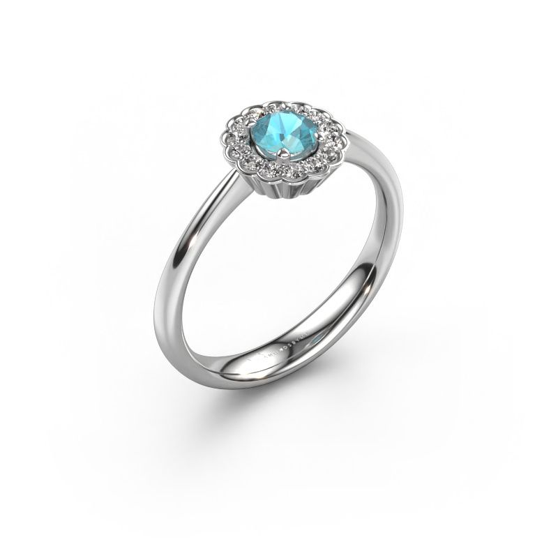 Engagement ring Debi 950 platinum blue topaz 4.2 mm