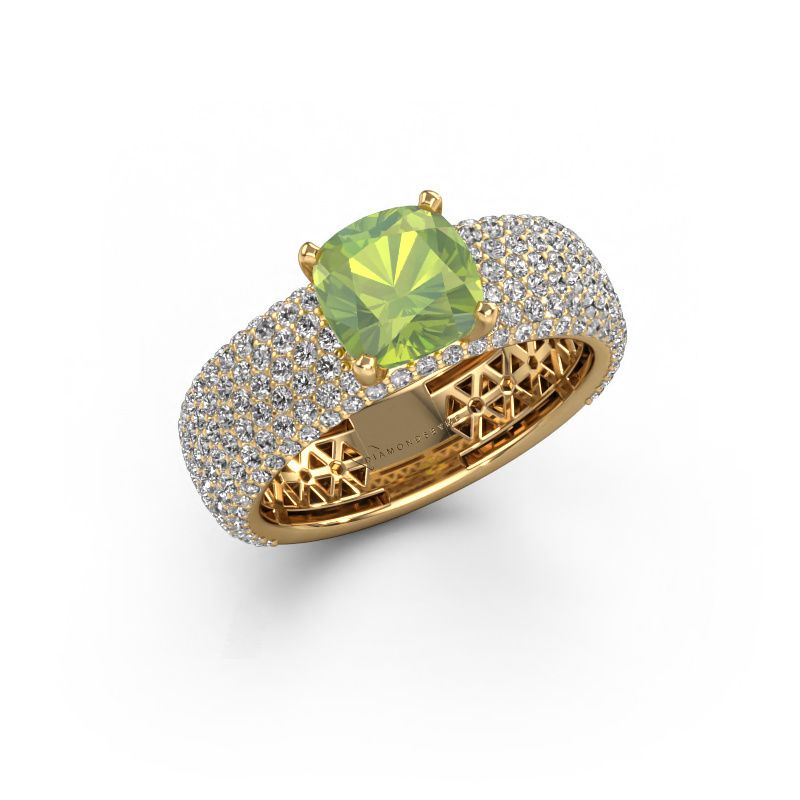 Verlovings ring Darcy 585 goud peridoot 7 mm