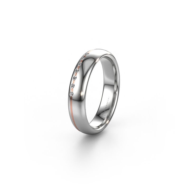 Bague d'amitié WH2144L34A 585 or blanc diamant synthétique ±4 x 1,7 mm