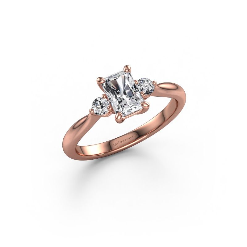 Engagement ring Lieselot RAD 585 rose gold lab-grown diamond 0.91 crt