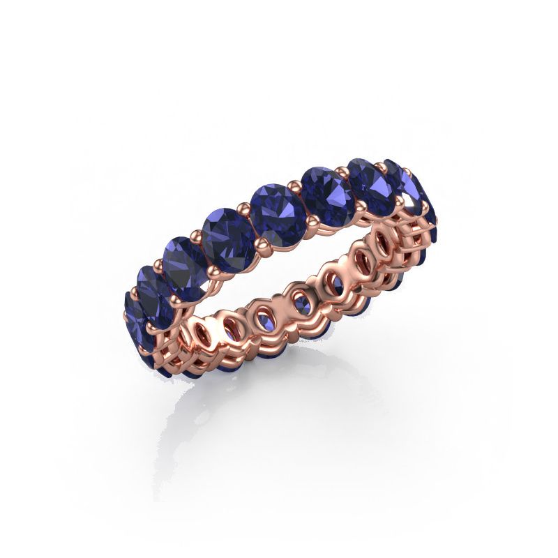 Bague superposable Heddy OVL 3.5x4.5 585 or rose saphir 4.5x3.5 mm