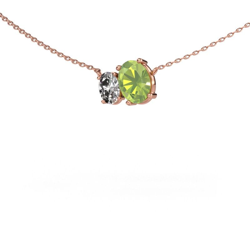 Anhänger Toi et Moi OVL OVL 585 Roségold Peridot 8x6 mm