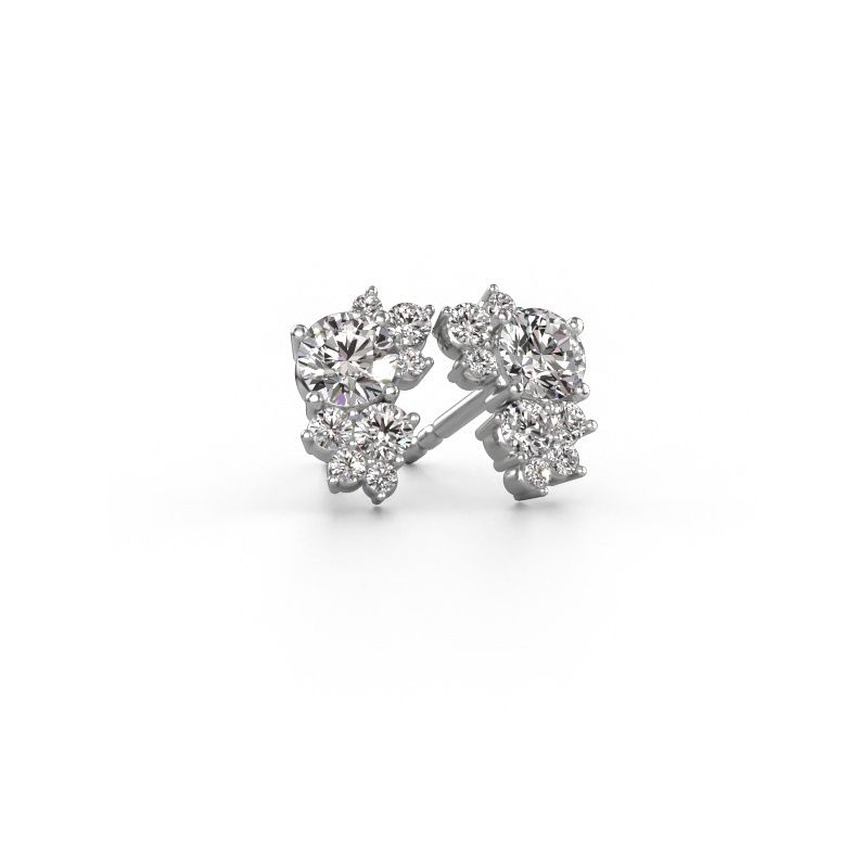 Stiftörhängen Veronica 585 vitt guld diamant 0.92 crt