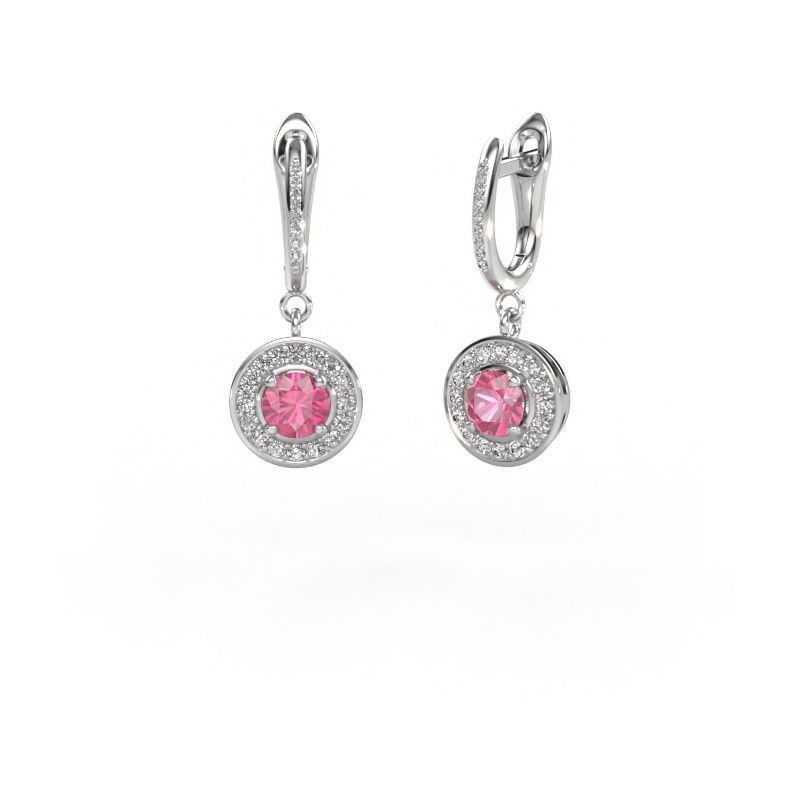 Ohrhänger Ninette 2 950 Platin Pink Saphir 5 mm