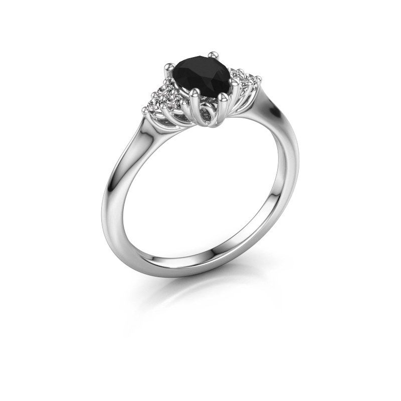 Afbeelding van Verlovingsring Felipa per 950 platina zwarte diamant 1.115 crt