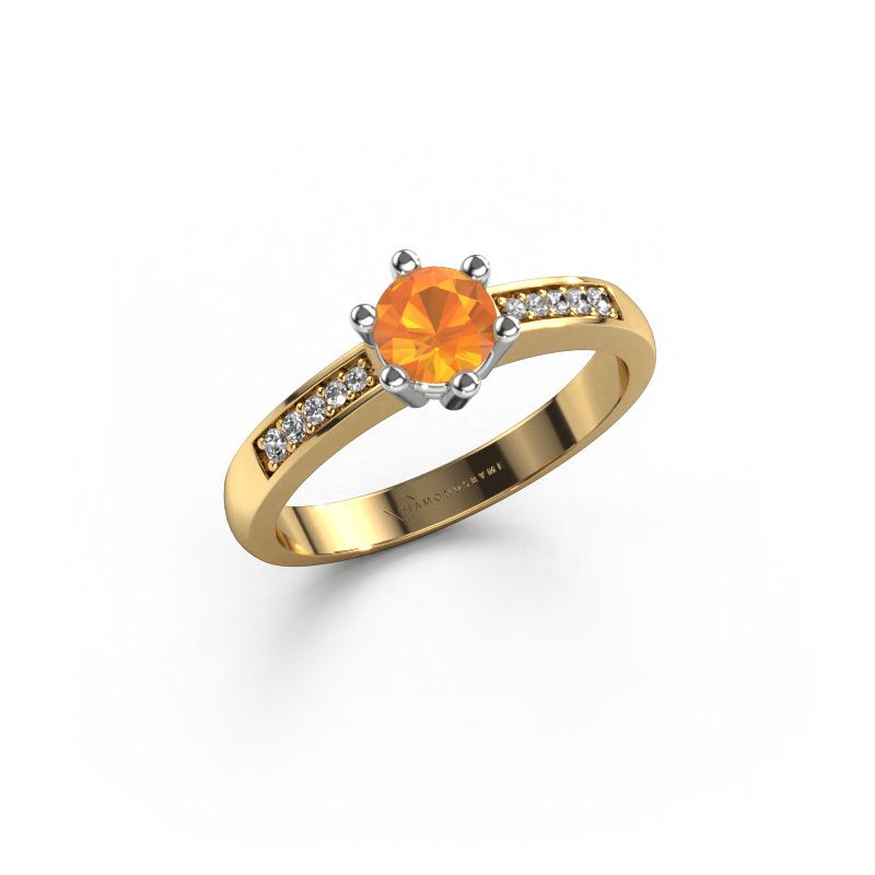 Engagement ring Luna 2 585 gold citrin 5 mm