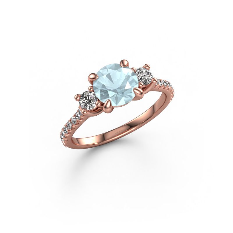 Verlobungsring Jesica 585 Roségold Aquamarin 6.8 mm