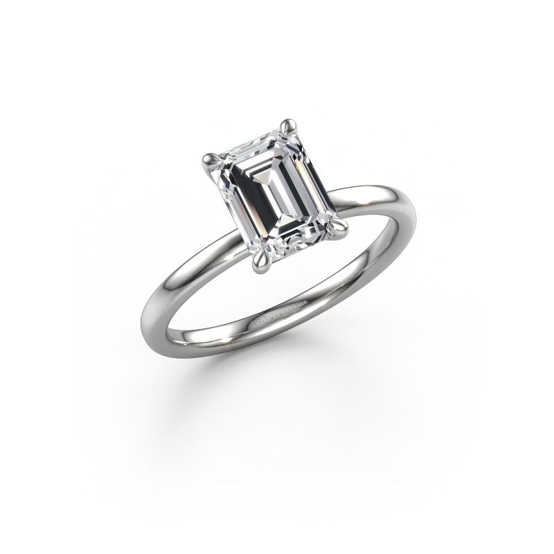 Verlovingsring Crystal EME 1 585 witgoud zirkonia 8x6 mm