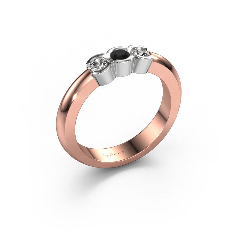Bague Lotte 3 585 or rose diamant noir 0.32 crt