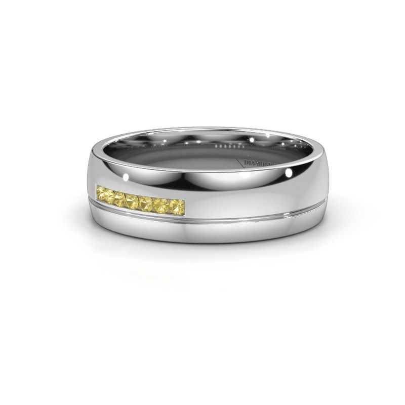 Afbeelding van Trouwring WH0308L26AP 950 platina gele saffier ±6x1.7 mm