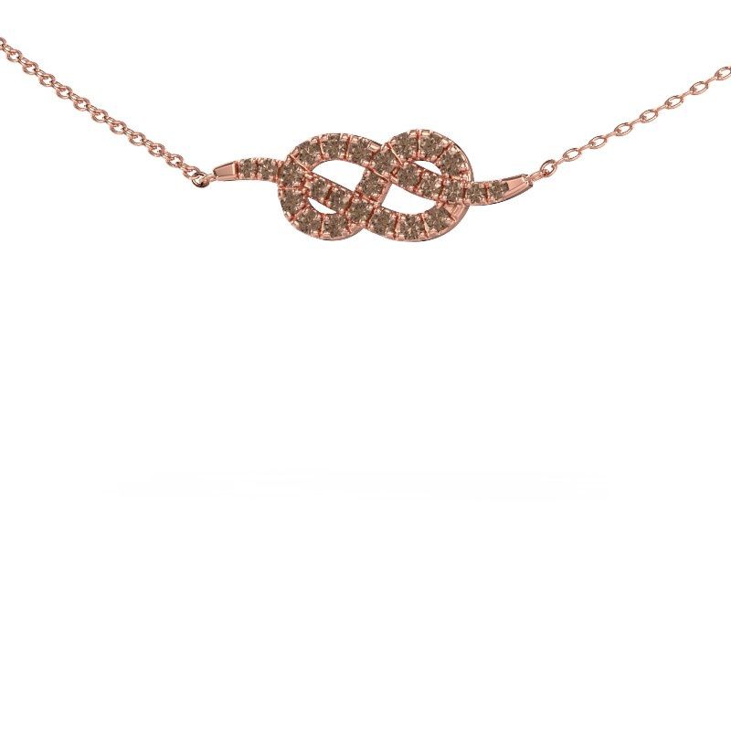 Necklace Infinity 1 585 rose gold brown diamond 0.328 crt