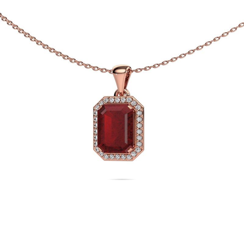 Pendentif Dodie 585 or rose rubis 8x6 mm