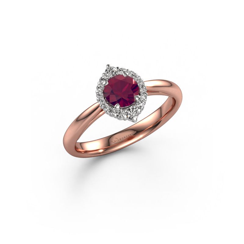 Engagement ring Tora 585 rose gold rhodolite 5 mm