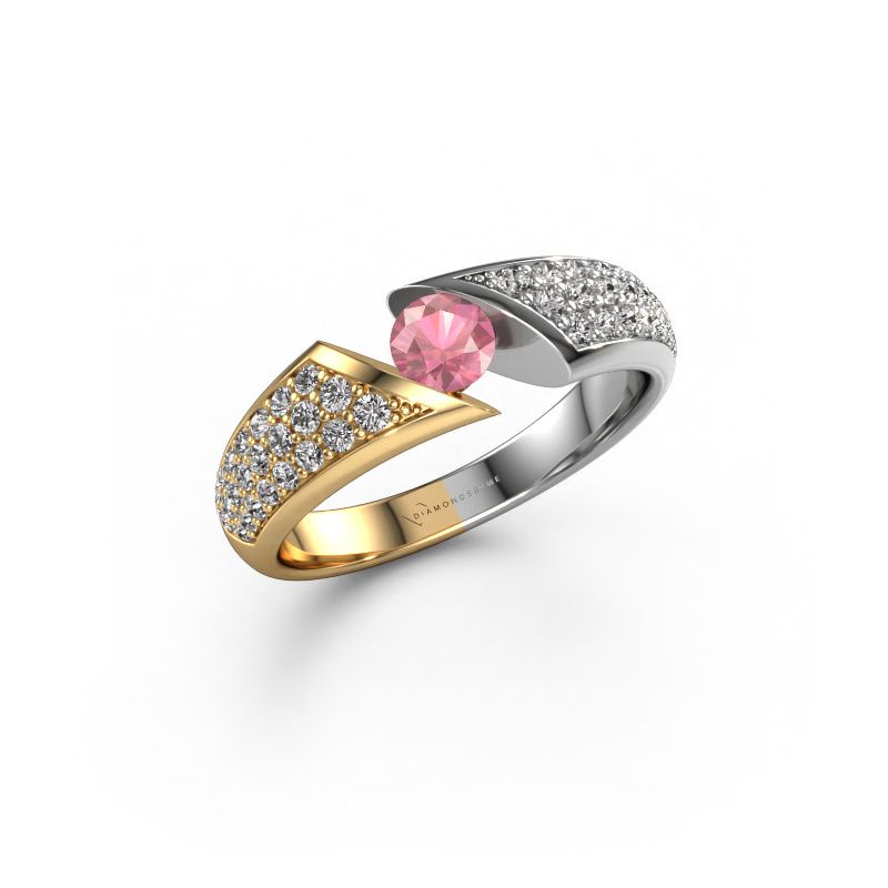 Engagement ring Hojalien 3 585 gold tourmaline pink 4.2 mm