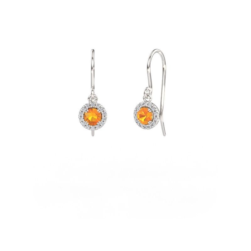 Boucles d'oreilles Seline rnd 2 950 platine citrine 4 mm