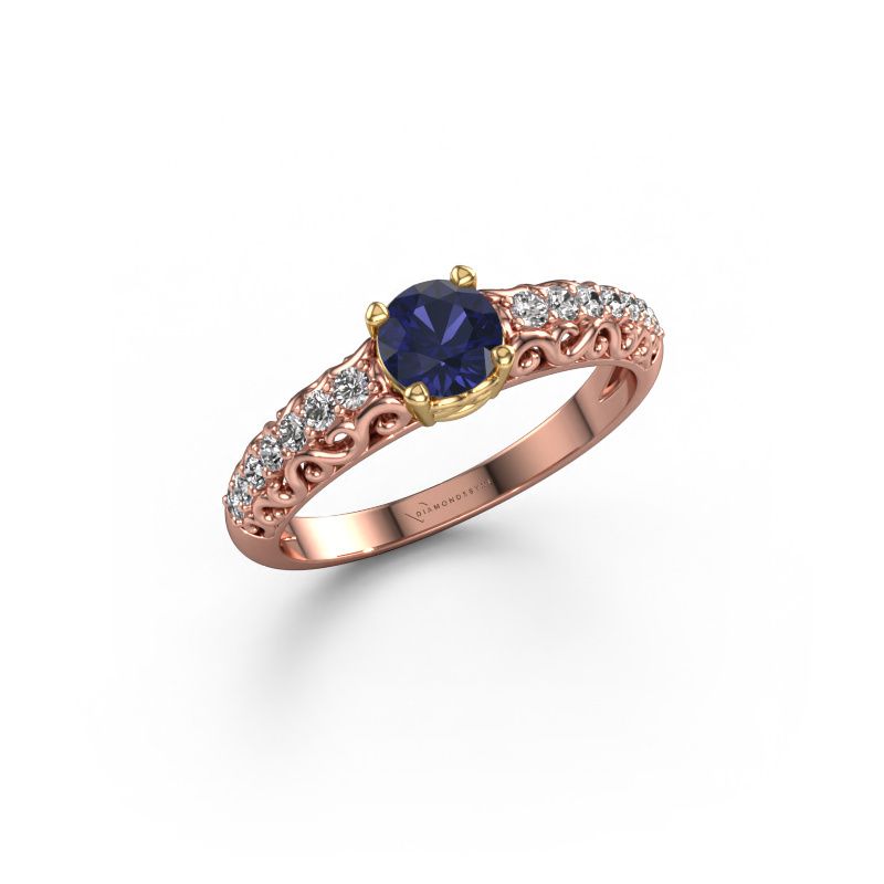Bague de fiançailles Mellie 585 or rose saphir 5 mm