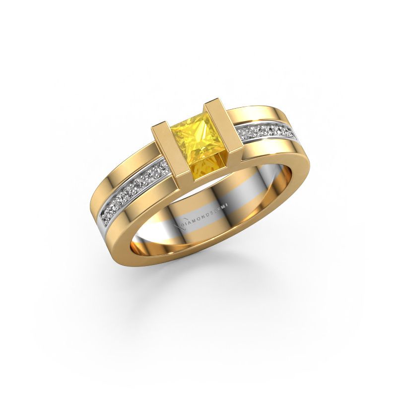 Bague de fiançailles Desire 585 or jaune saphir jaune 4 mm