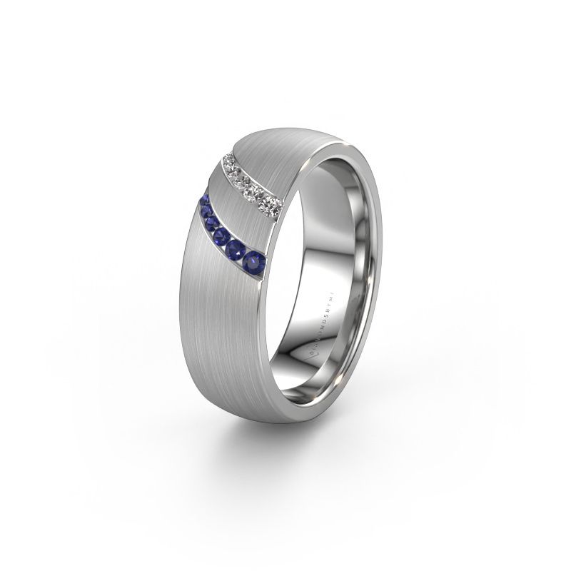 Ehering WH2015L 585 Weißgold Saphir ±6,5x2 mm