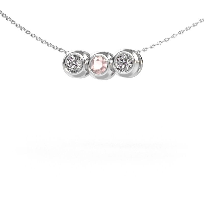 Necklace Kim 3 950 platinum morganite champagne 4 mm