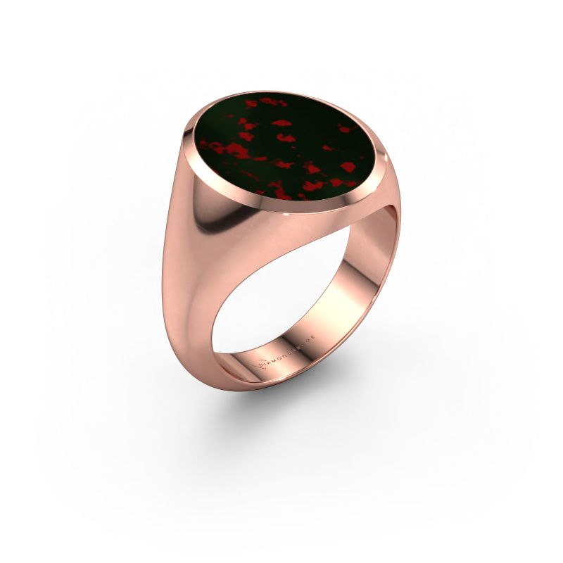 Signet ring Herman 6 585 rose gold bloodstone 16x13 mm