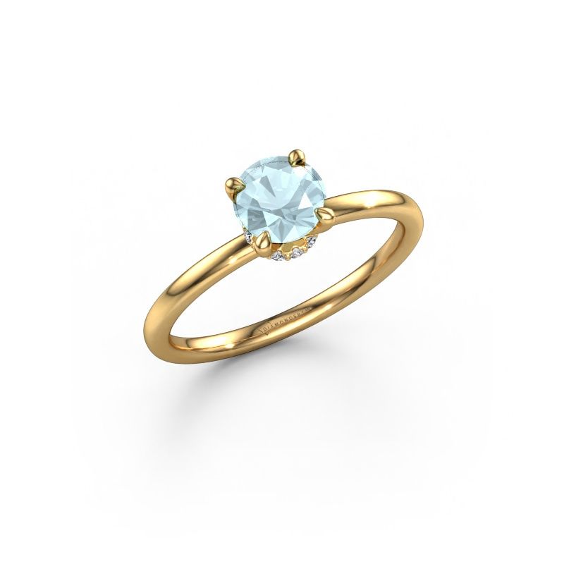 Engagement ring Crystal RND 3 585 gold aquamarine 5.5 mm