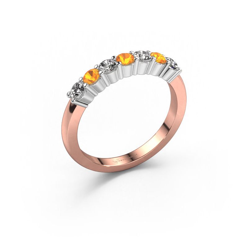 Ring Yasmin 7 585 rosé goud citrien 2.7 mm