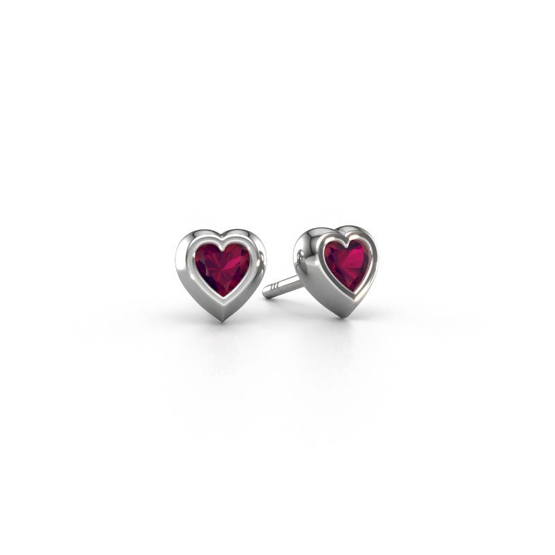 Clous d'oreilles Charlotte 950 platine rhodolite 4 mm